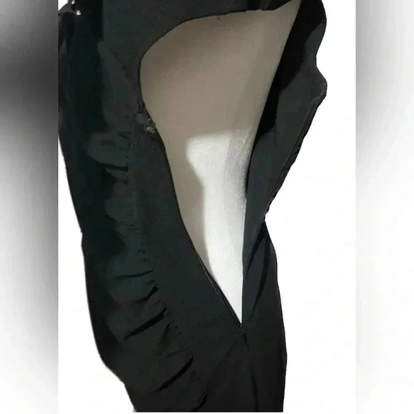 THML black cap sleeve medium side ruched square neck dress - Picture 4 of 6